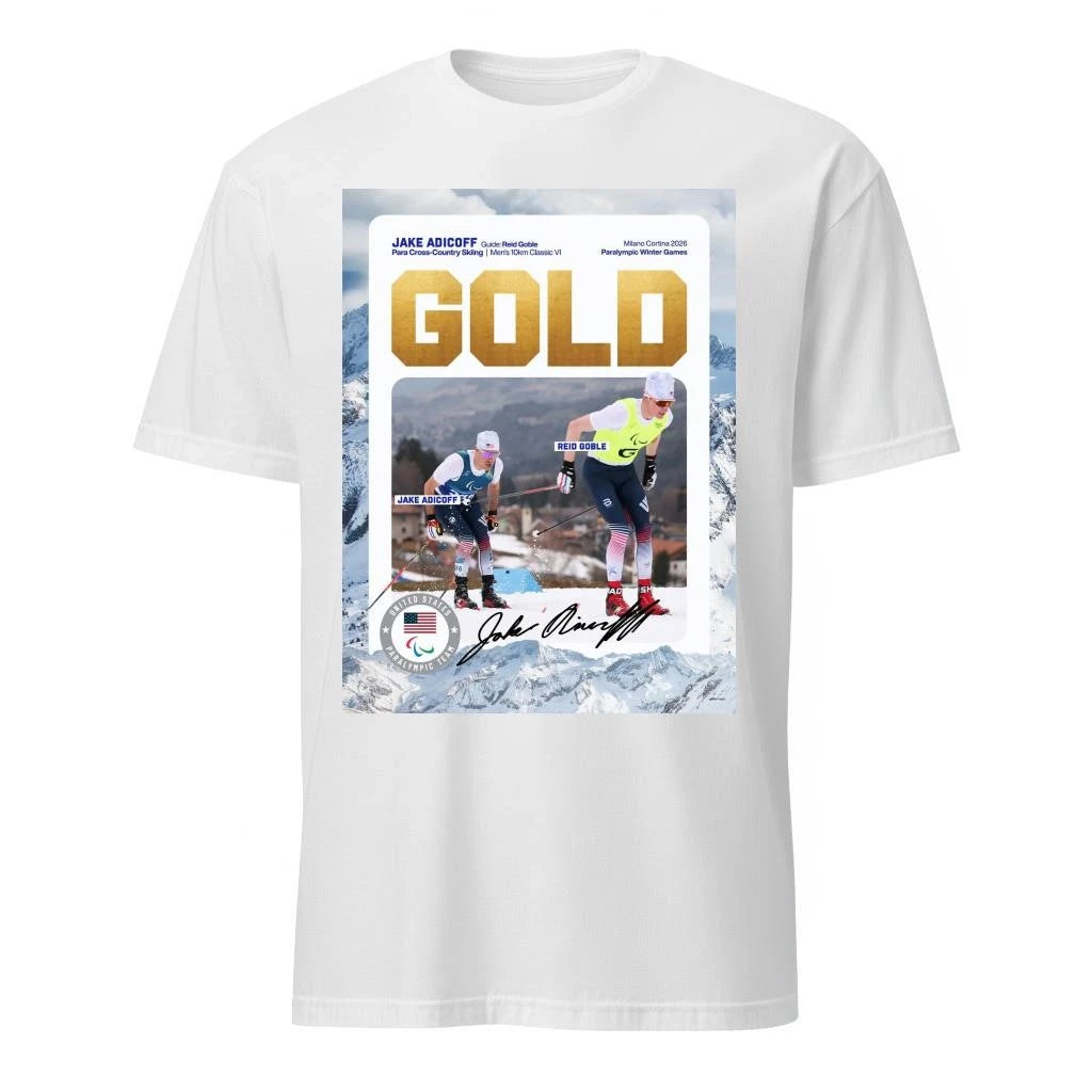 Jake Adicoff Claims The 10km Classic VI Title With Reid Goble Milano Cortina Winter Paralympics 2026 Shirt