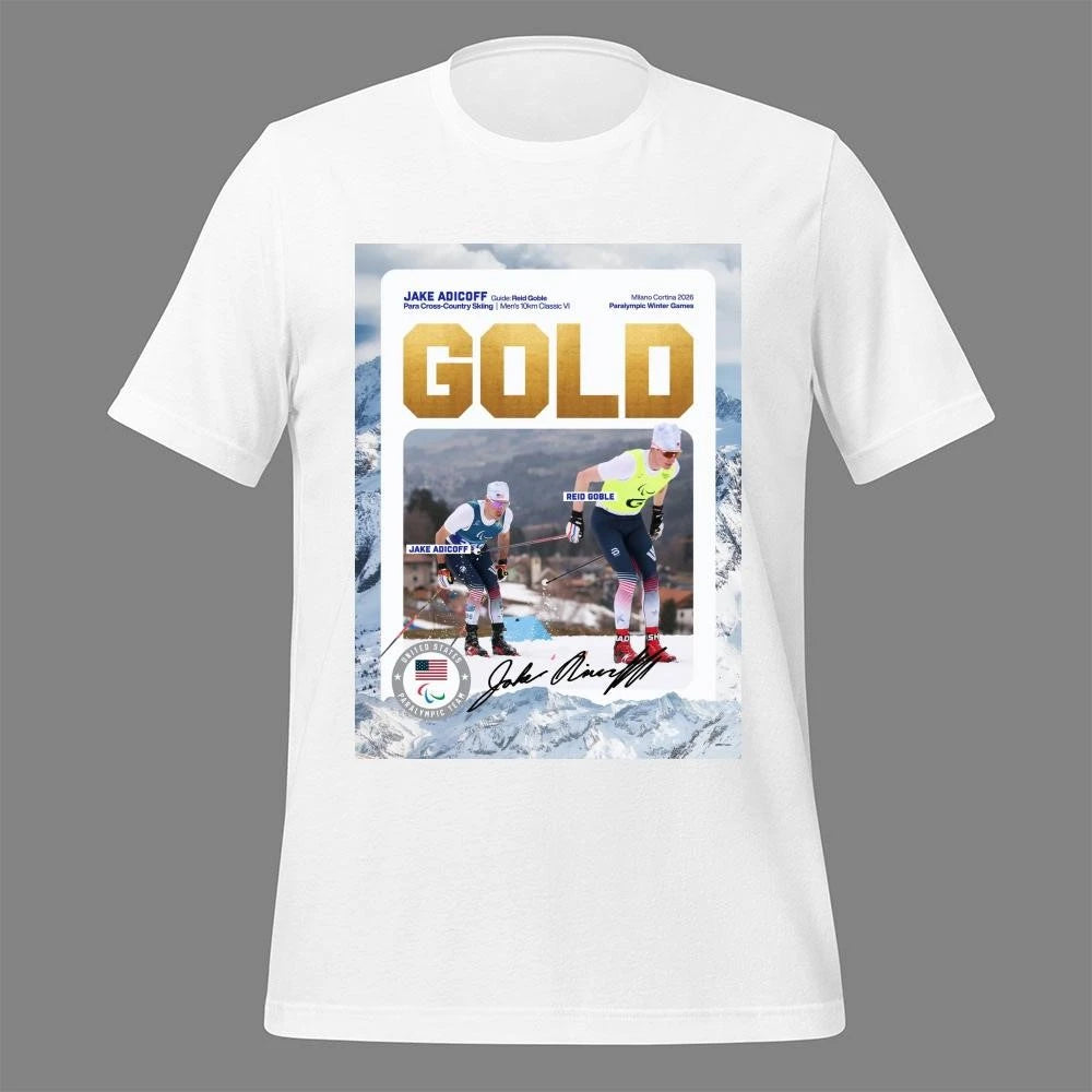 Jake Adicoff Claims The 10km Classic VI Title With Reid Goble Milano Cortina Winter Paralympics 2026 Shirt