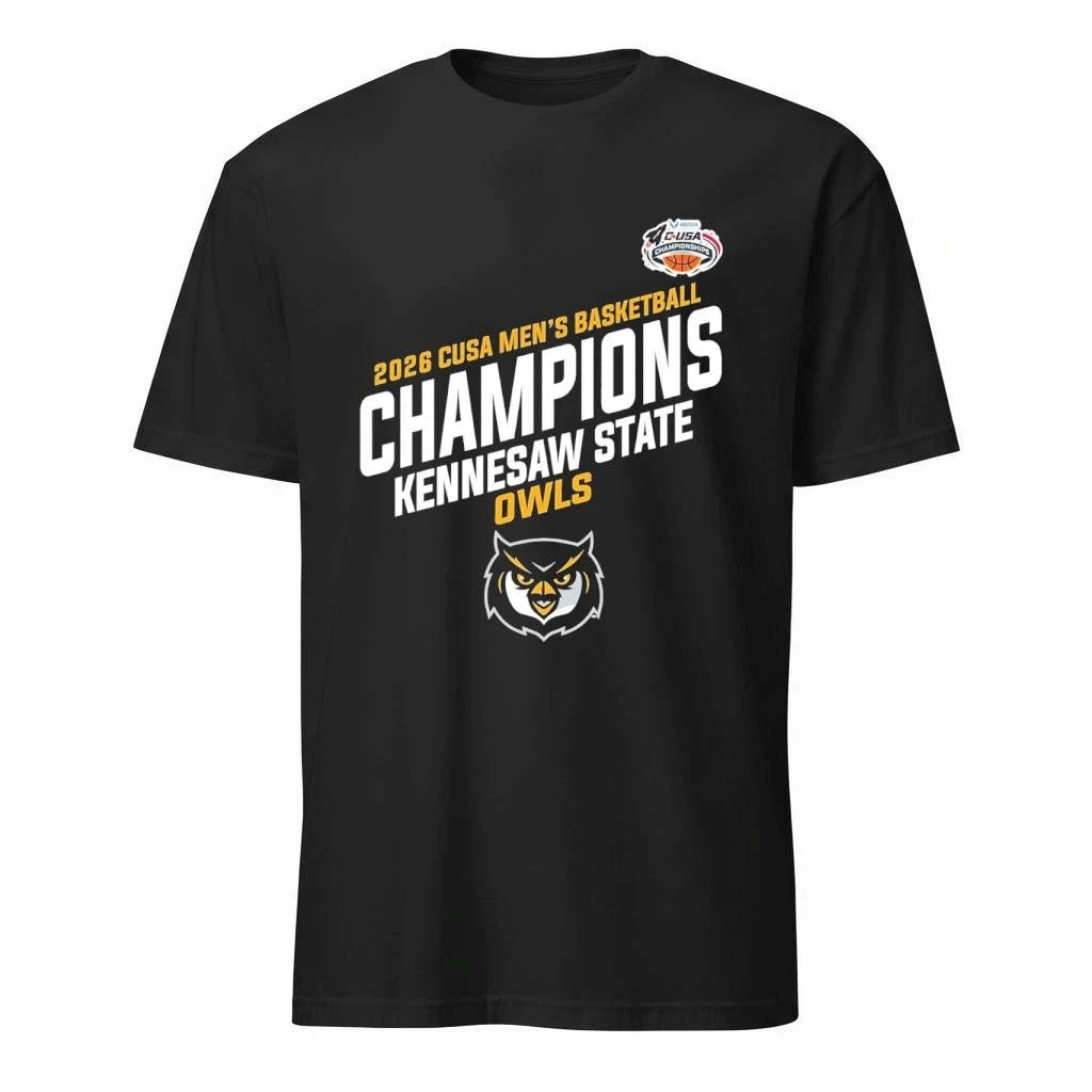 Kennesaw State Owls Champions C USA Men’s Basketball Tournament 2026 Locker Room Shirt