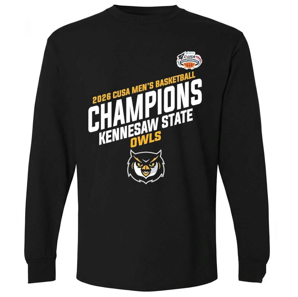 Kennesaw State Owls Champions C USA Men’s Basketball Tournament 2026 Locker Room Shirt