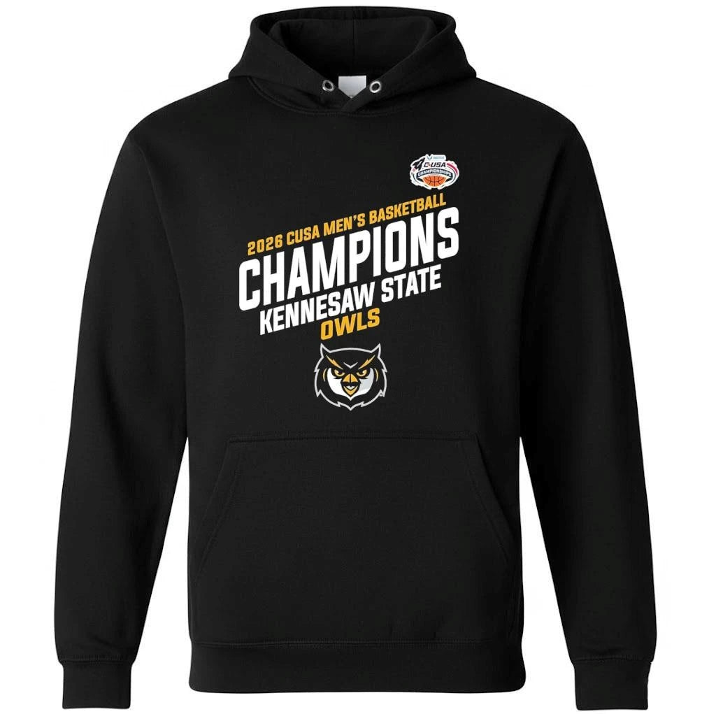 Kennesaw State Owls Champions C USA Men’s Basketball Tournament 2026 Locker Room Shirt