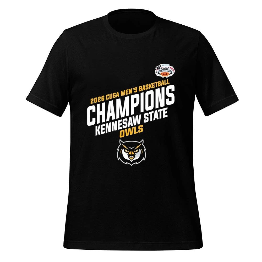 Kennesaw State Owls Champions C USA Men’s Basketball Tournament 2026 Locker Room Shirt