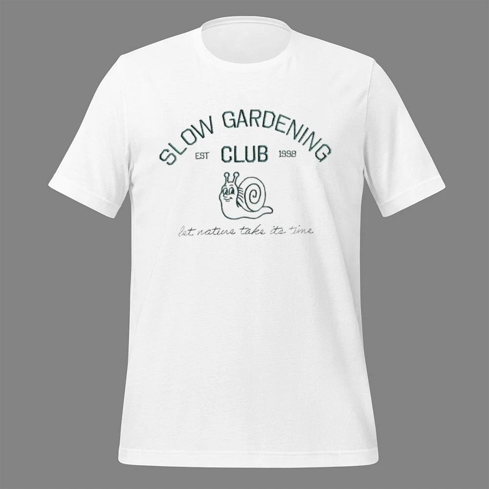 Kim Hellberg Wearing Slow Gardening Embroidery Shirt