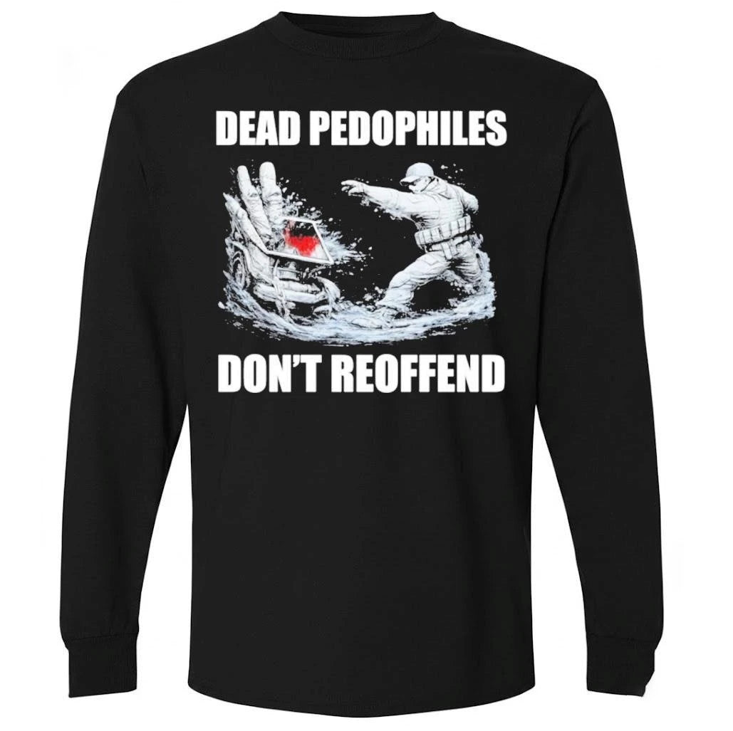 MagaMeg wearing Dead Pedophiles Don’t Reoffend Shirt