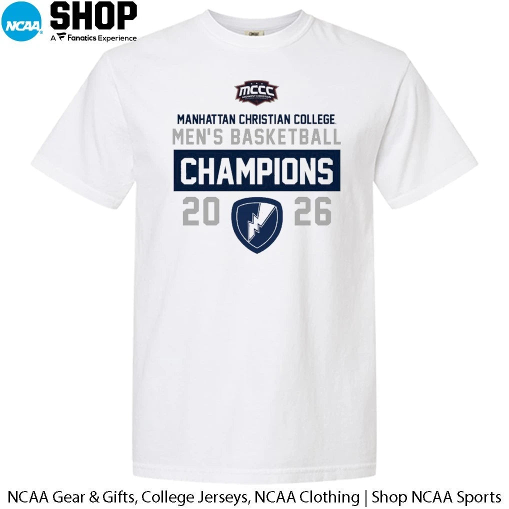 Manhattan Christian College Men’s Basketball 2026 MCCC Champions T-Shirt