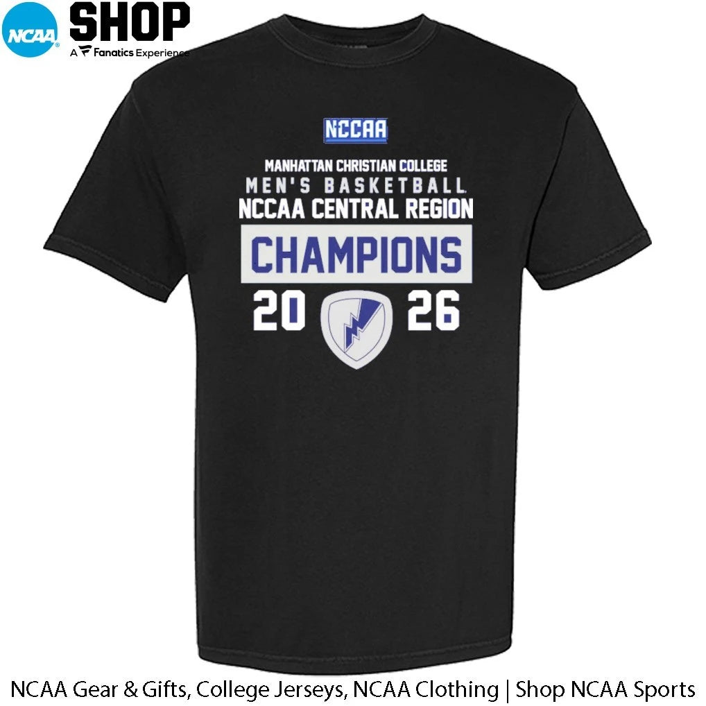 Manhattan Christian College Men’s Basketball 2026 NCCAA Central Region Champions T-Shirt