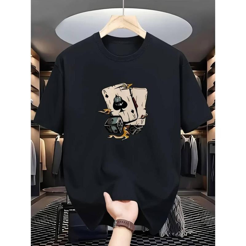 men gifts Men's Casual Black T-Shirt with Intricate Skull and Mechanical Design