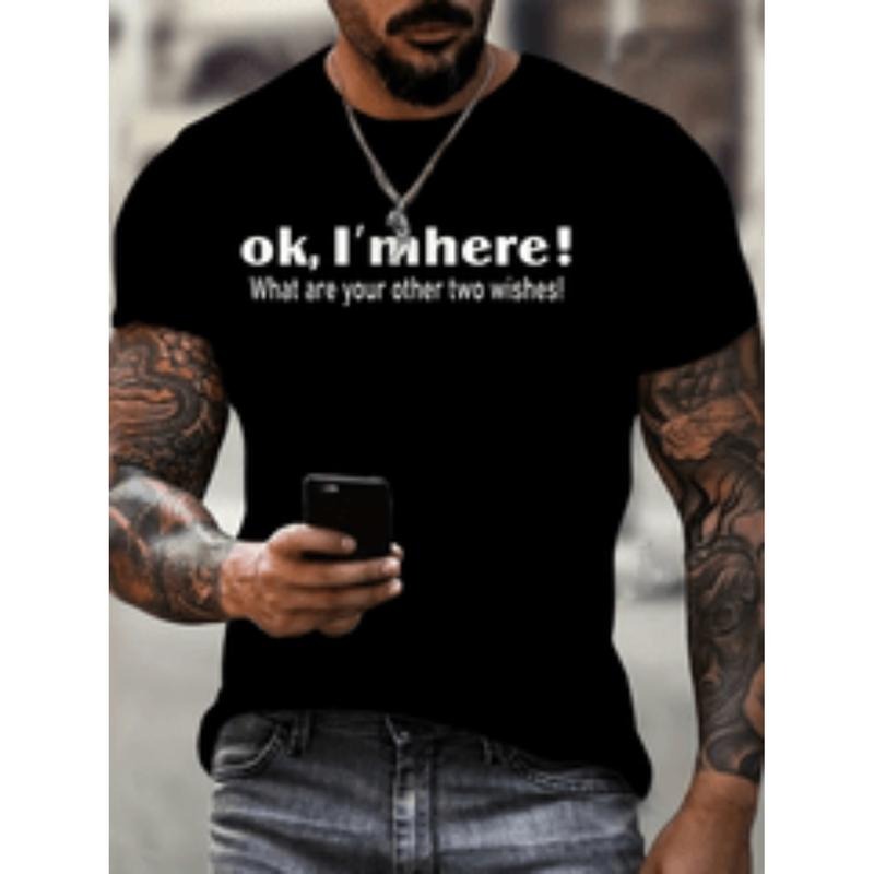 mens plus size casual sporty t shirt breathable polyester blend geometric print round neck machine washable versatile    ...