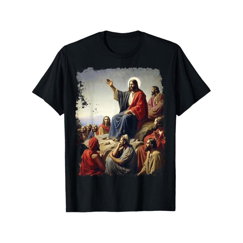 mens print t shirt 100 cotton breathable summer tee slightly elastic regular fit casual   s xxxl everyday   round...