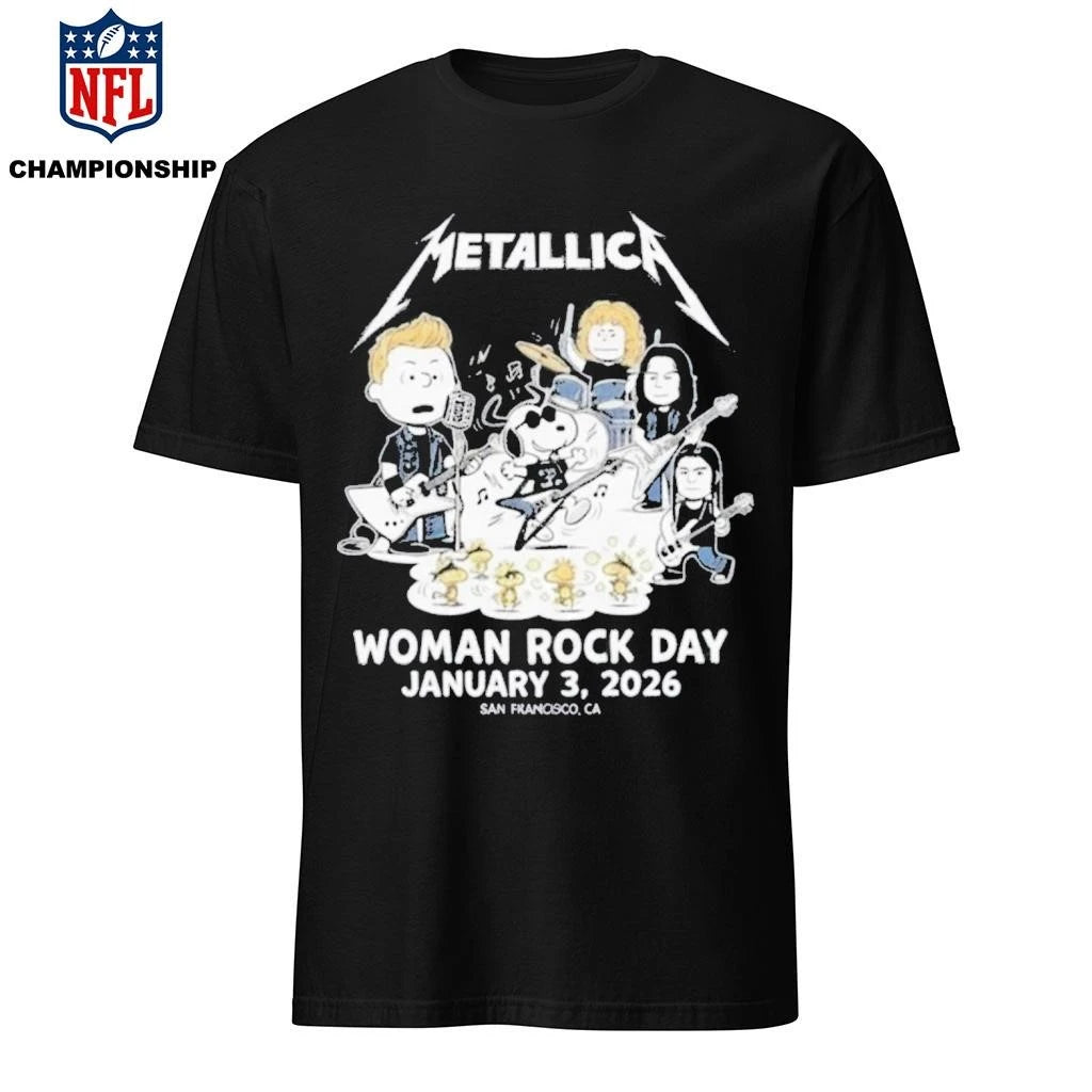 Metallica x Peanuts Women Rock Day 2026 On January 3 2026 San Francisco CA Shirt