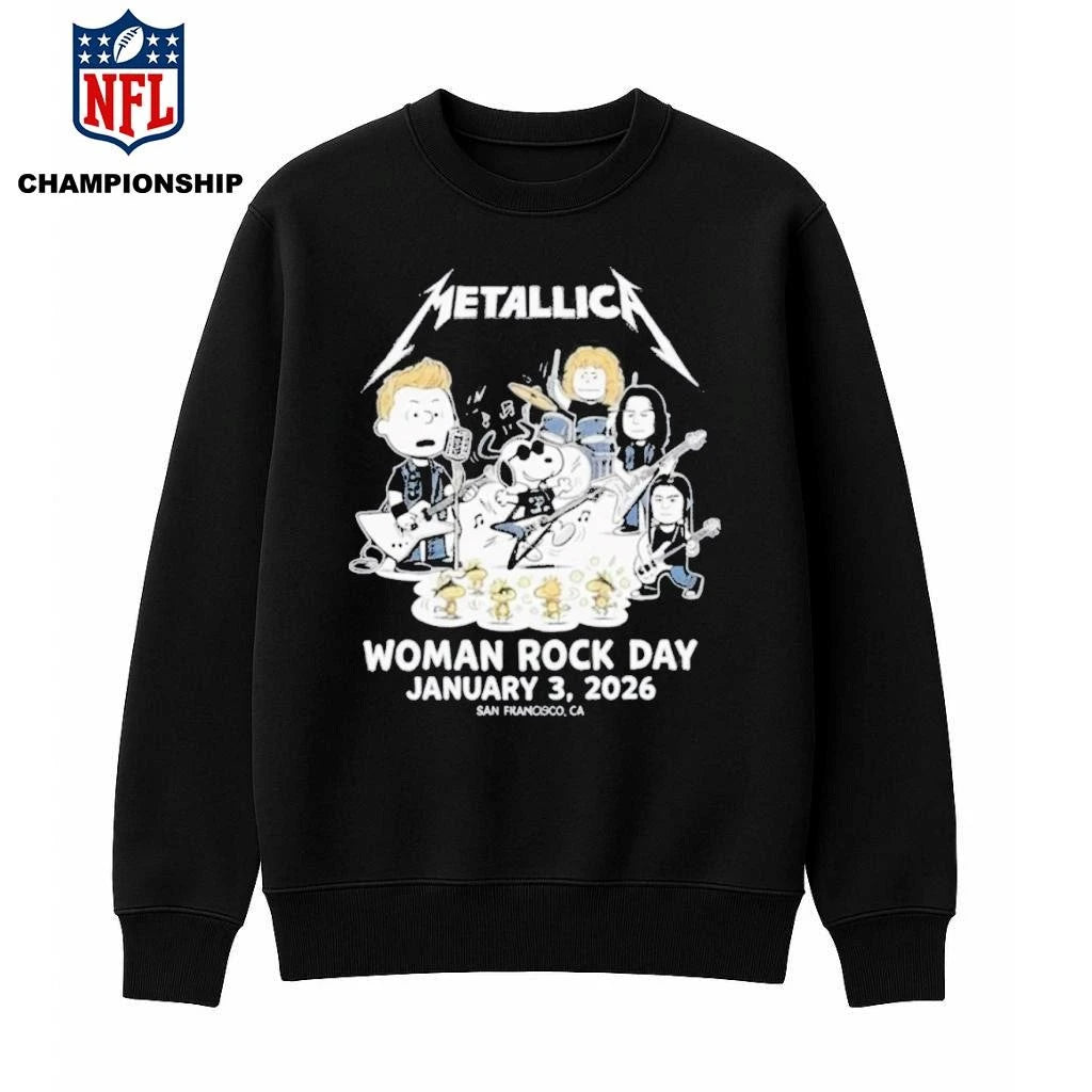 Metallica x Peanuts Women Rock Day 2026 On January 3 2026 San Francisco CA Shirt