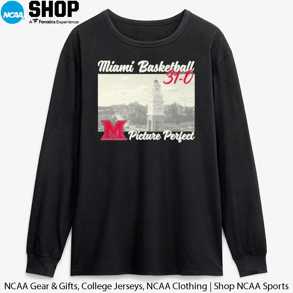 Miami RedHawks 2026 Men’s Basketball 31-0 Picture Perfect T-Shirt