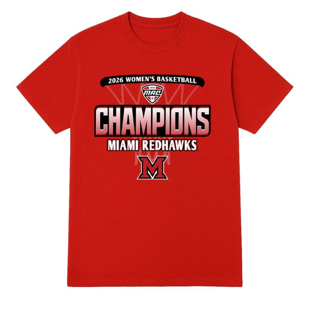Miami RedHawks Women’s Basketball 2026 MAC Regular Season Champions Rally House Locker Room Red Shirt