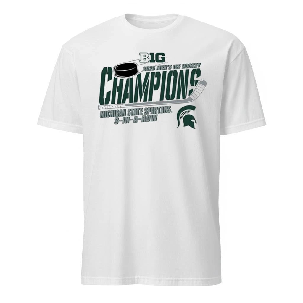 Michigan State Spartans 2026 Big Ten Hockey Champions 3 In A Row Shirt