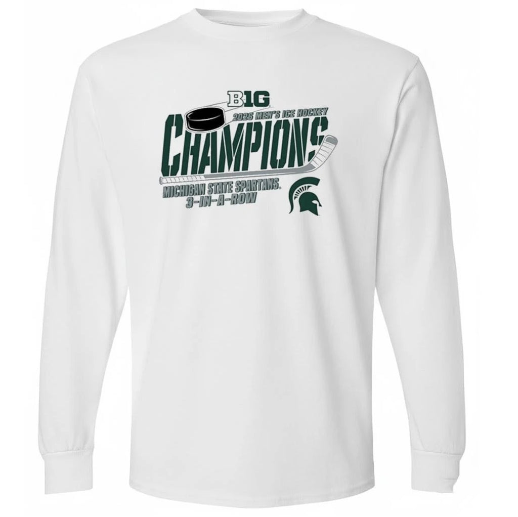 Michigan State Spartans 2026 Big Ten Hockey Champions 3 In A Row Shirt