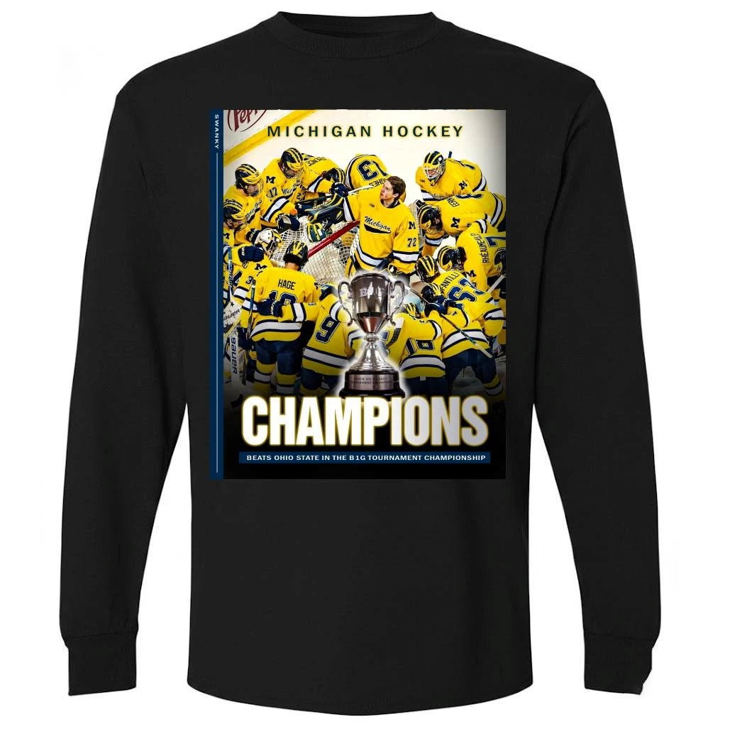 Michigan Wolverines Men’s Ice Hockey 2026 Big 10 Tournament Champions Shirt