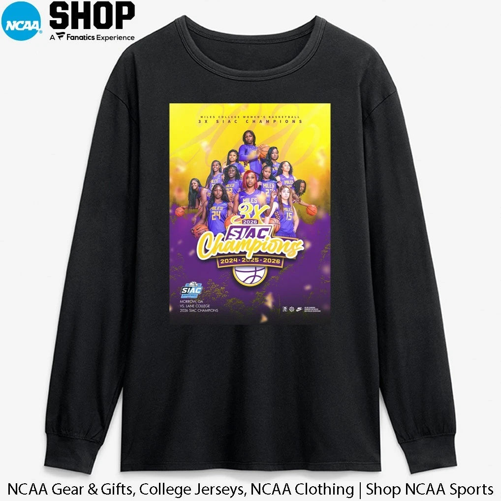 Miles College Women’s Basketball 3x Siac Champions T-Shirt