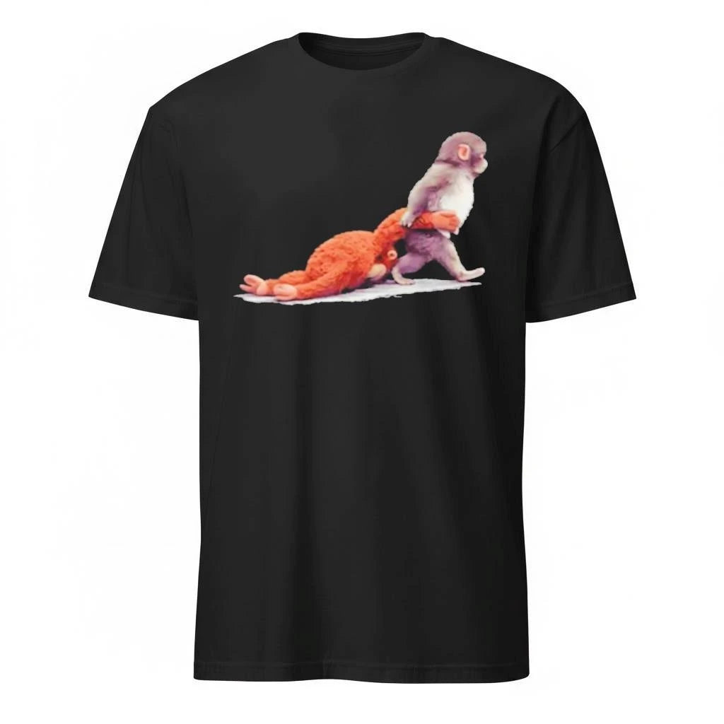 Monkey Punch Baby Monkey Holding Plush Toy Shirt