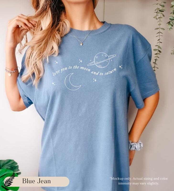 moon and saturn shirt space themed t-shirt gift for music lover celestial t-shirt Hoodie, Sweatshirt | HypeDripTees.com