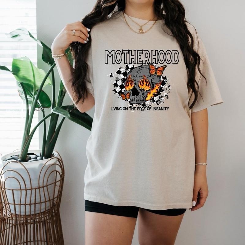 motherhood on the edge of insanity T-shirt DRG Hoodie, Sweatshirt | HypeDripTees.com