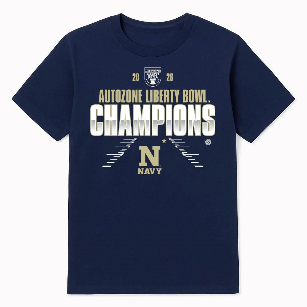 Navy MIdshipmen 2026 Autozone Liberty Bowl Champions Shirt