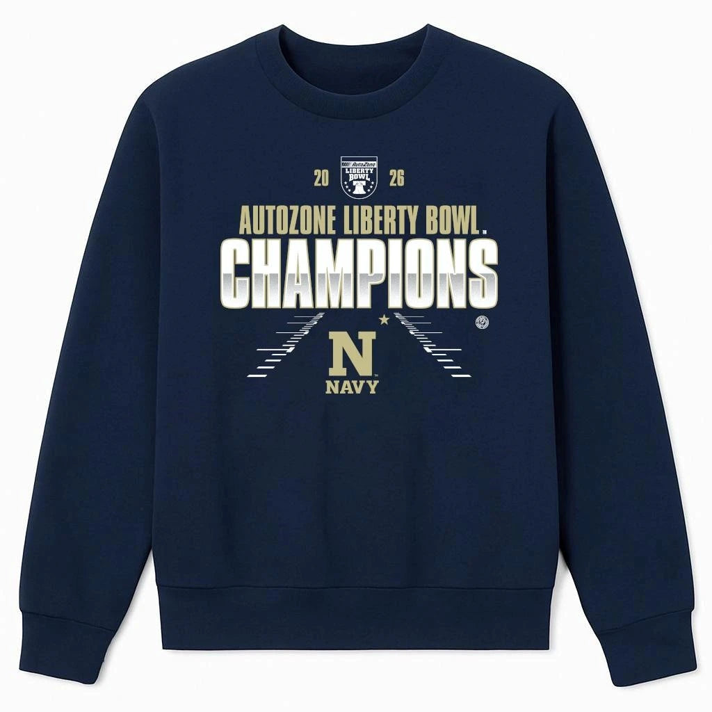 Navy MIdshipmen 2026 Autozone Liberty Bowl Champions Shirt