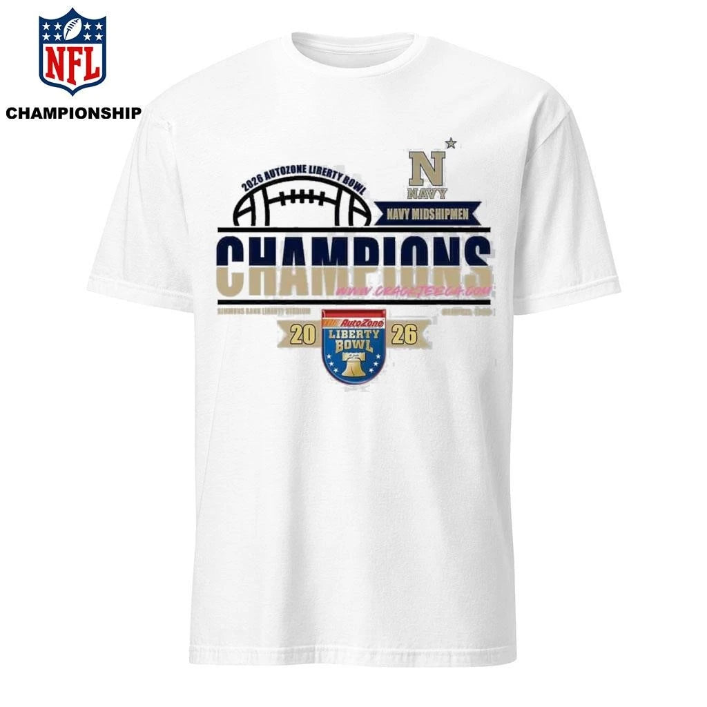 Navy Midshipmen 2026 AutoZone Liberty Bowl Champions Locker Room Bound Shirt