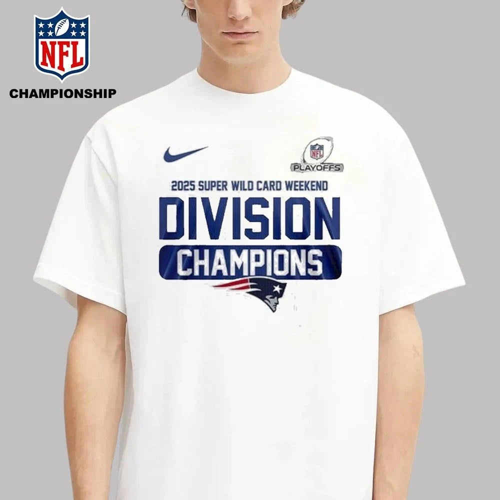 New Englan Patriots Playoffs 2025 Super Wild Card Weekend Division Champions Shirt