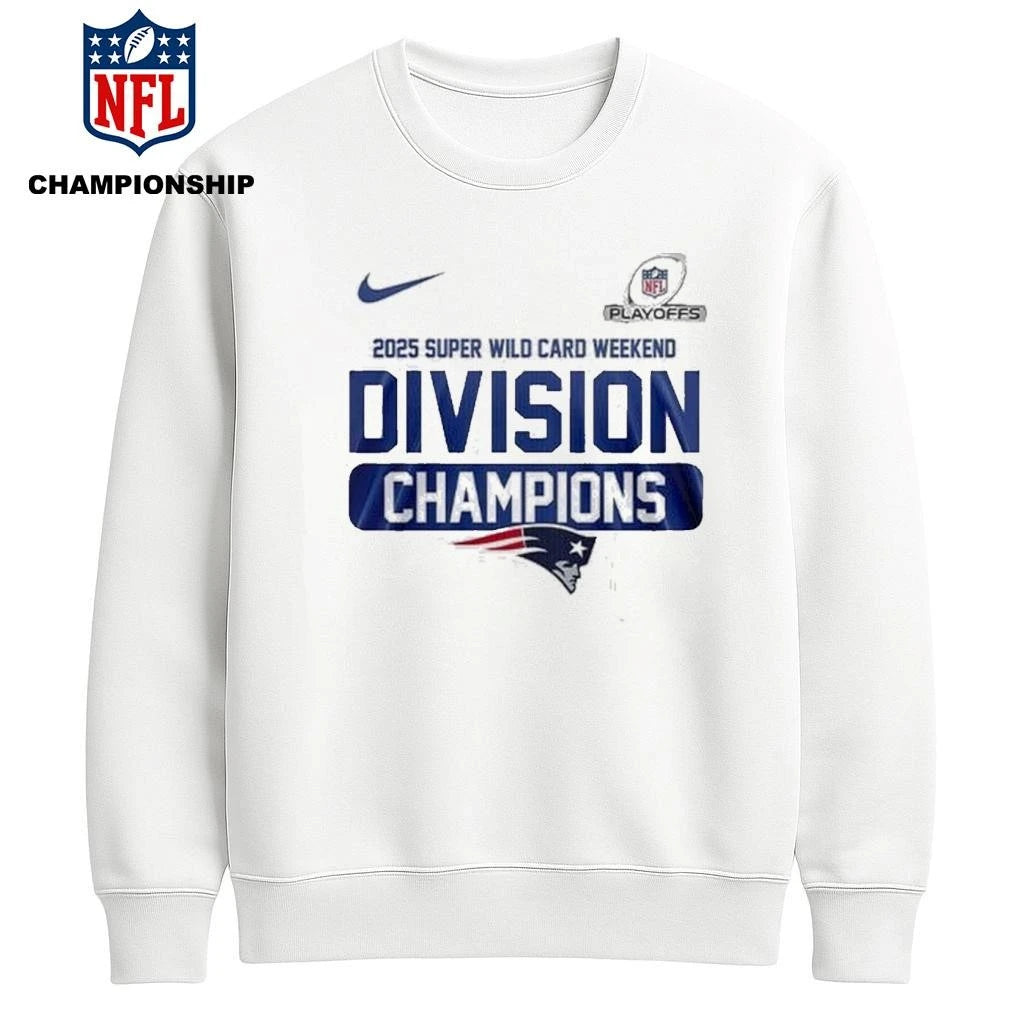 New Englan Patriots Playoffs 2025 Super Wild Card Weekend Division Champions Shirt