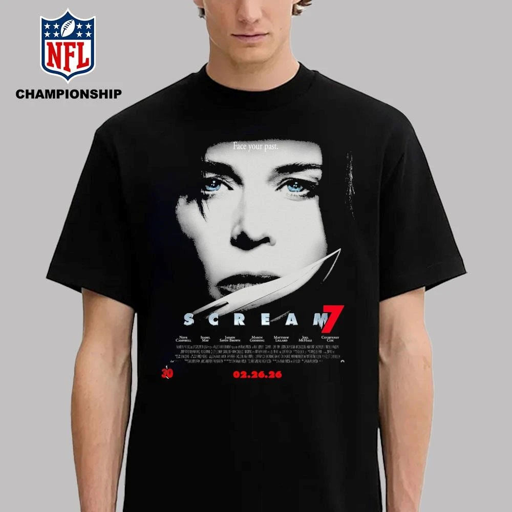 New Poster Scream 7 Face Your Past In Theaters On February 26 2026 Shirt