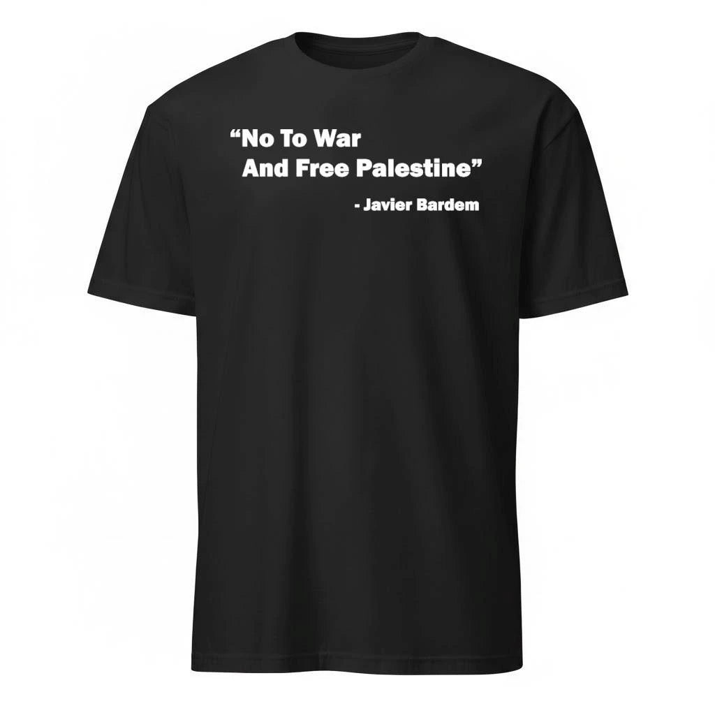 No To War And Free Palestine Javier Bardem Oscars 2026 Shirt
