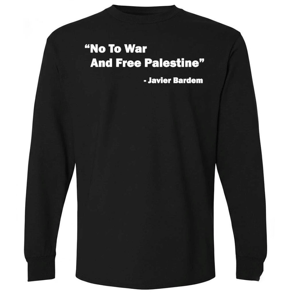 No To War And Free Palestine Javier Bardem Oscars 2026 Shirt