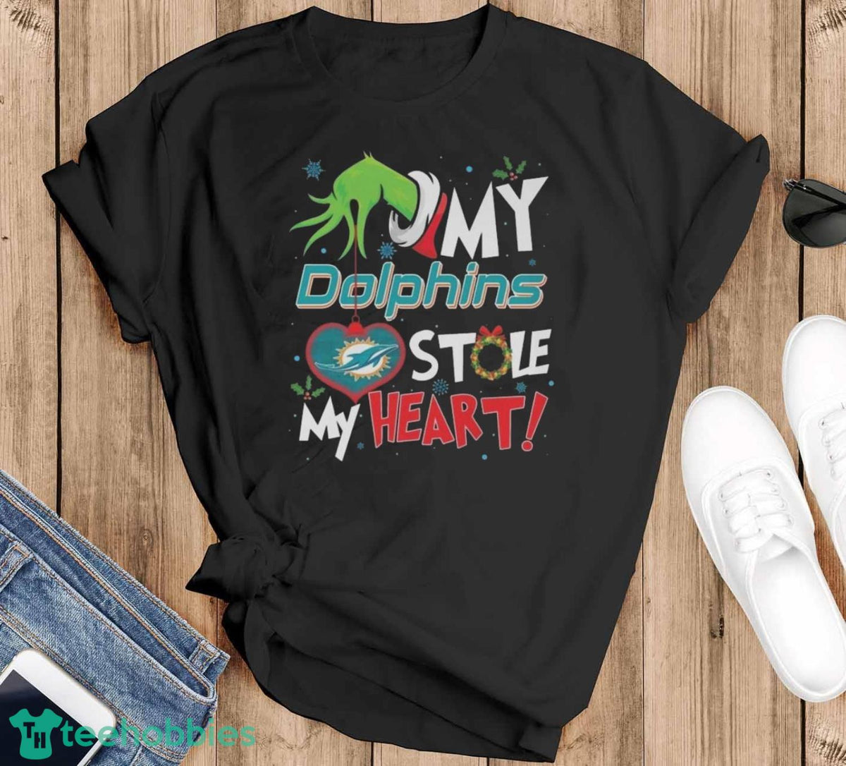 Grinch Hand My Miami Dolphins Stole My Heart Football 2024 Shirt