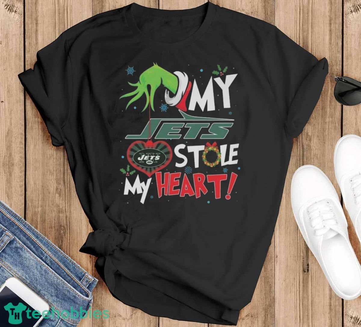 Grinch Hand My New York Jets Stole My Heart Football 2024 Shirt