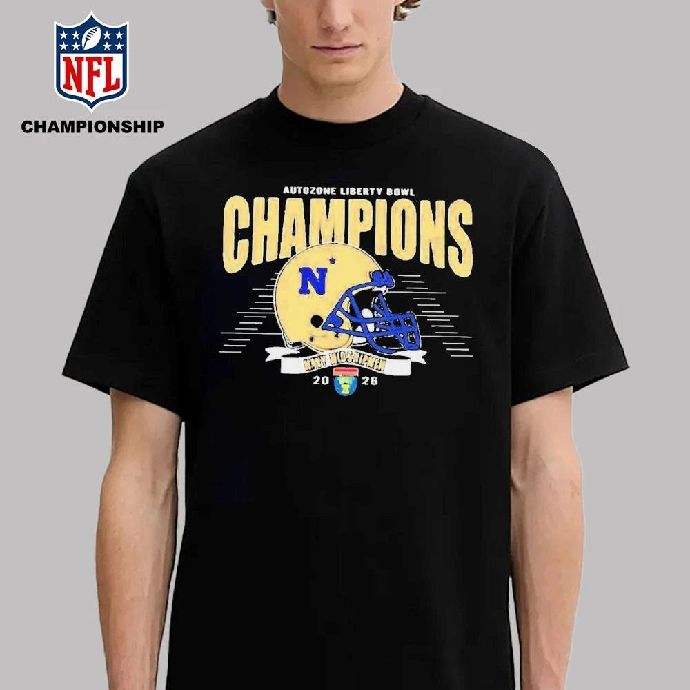 Official Navy Midshipmen Football 2026 AutoZone Liberty Bowl Classic Champions Shirt
