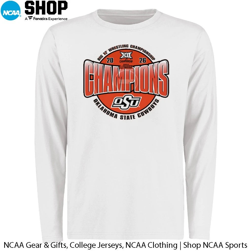 Oklahoma State Cowboys 2026 Big 12 Wrestling Champions T-Shirt
