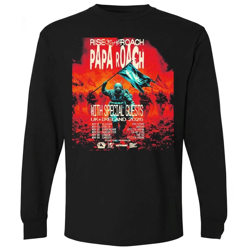 Papa Roach Rise Of The Roach UK And Ireland 2026 Tour Schedule Dates Shirt