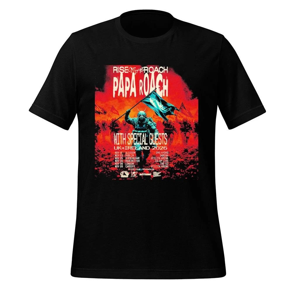 Papa Roach Rise Of The Roach UK And Ireland 2026 Tour Schedule Dates Shirt