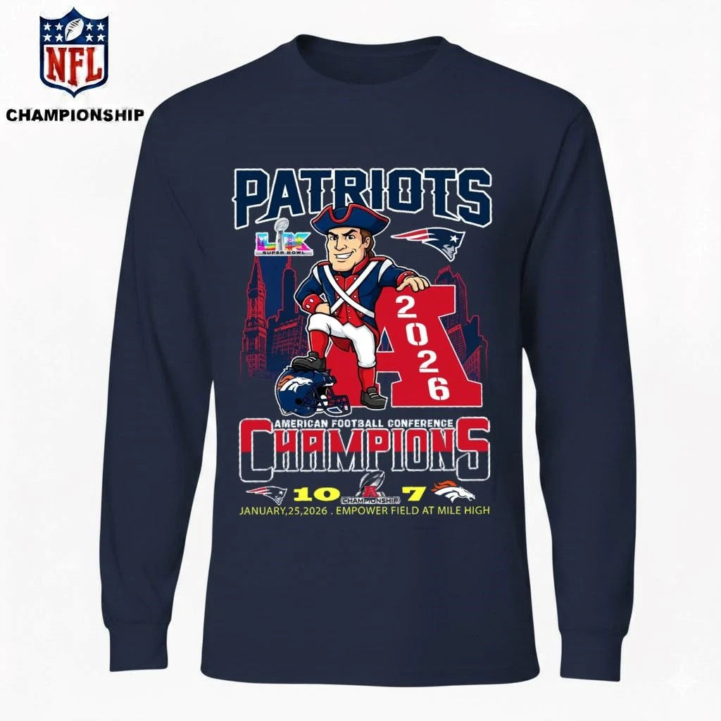 Patriots AFC Champions 2026 Patriots 10 Broncos 7 Shirt