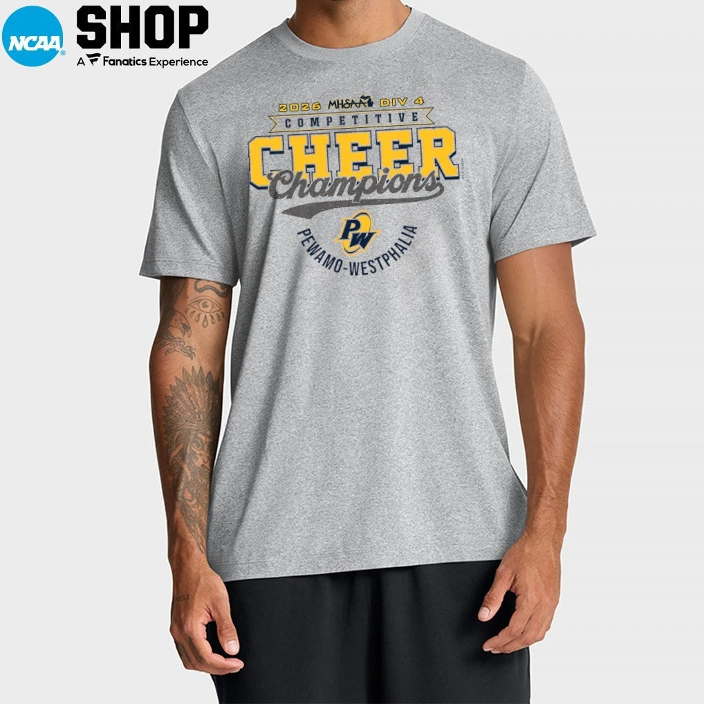 Pewamo-Westphalia Pirates 2026 MHSAA DIV 4 Competitive Cheer Champions T-Shirt