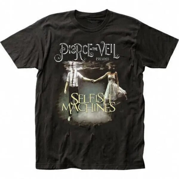 pierce the veil selfish machines black short sleeve cotton t-shirt unisex black Hoodie, Sweatshirt | HypeDripTees.com