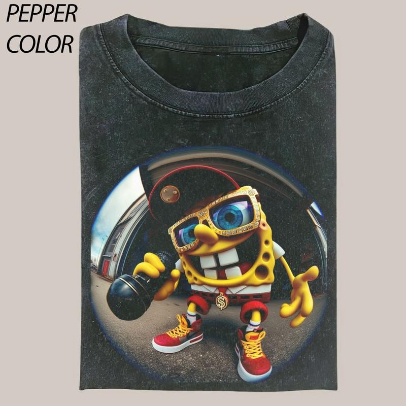 pongeBob SquarePants T-shirt, The SquarePants Gang Shirt, Drip Cartoon Graphic Tee, Funny T-shirt, Unisex Movie Shirt...