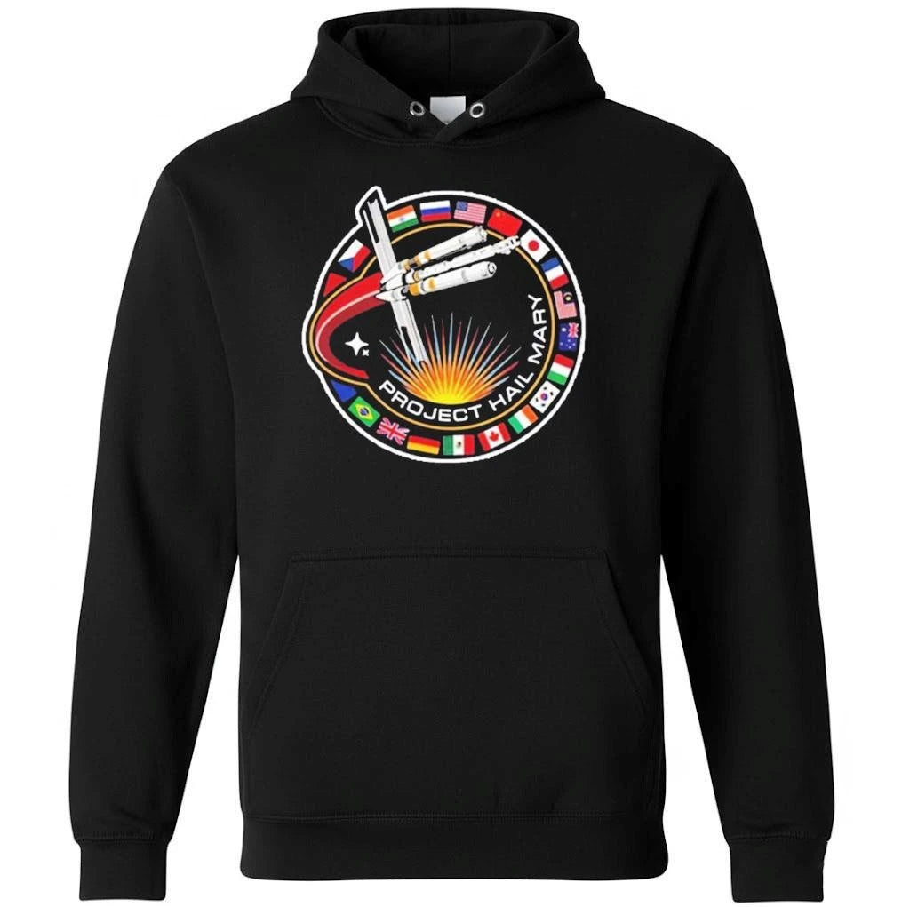 Project Hail Mary Spaceship With Nation Flags Mission Patch Shirt