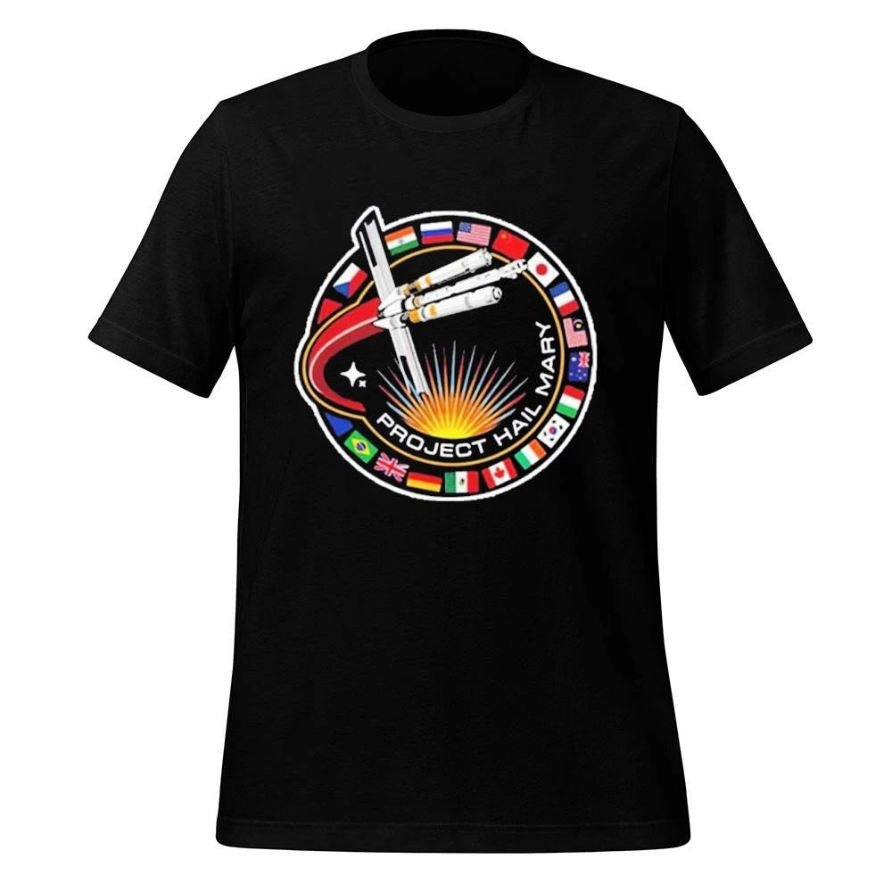 Project Hail Mary Spaceship With Nation Flags Mission Patch Shirt