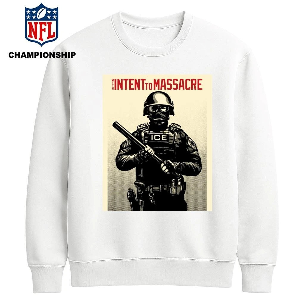 Projection Mirror With Intent to Massacre ICE Shirt