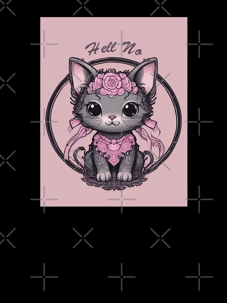 Hell No Pink Goth Kitty AI Generated Digital Art by thedreamykind