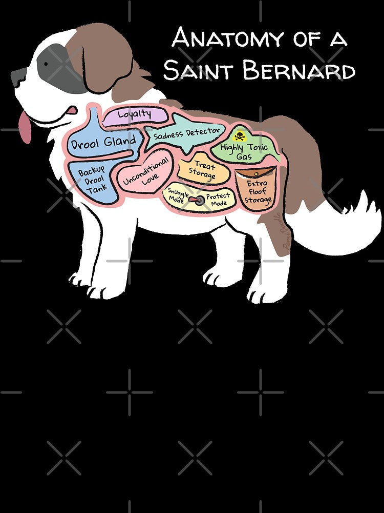 Anatomy of a Saint Bernard - Light Text by PemiDoodle