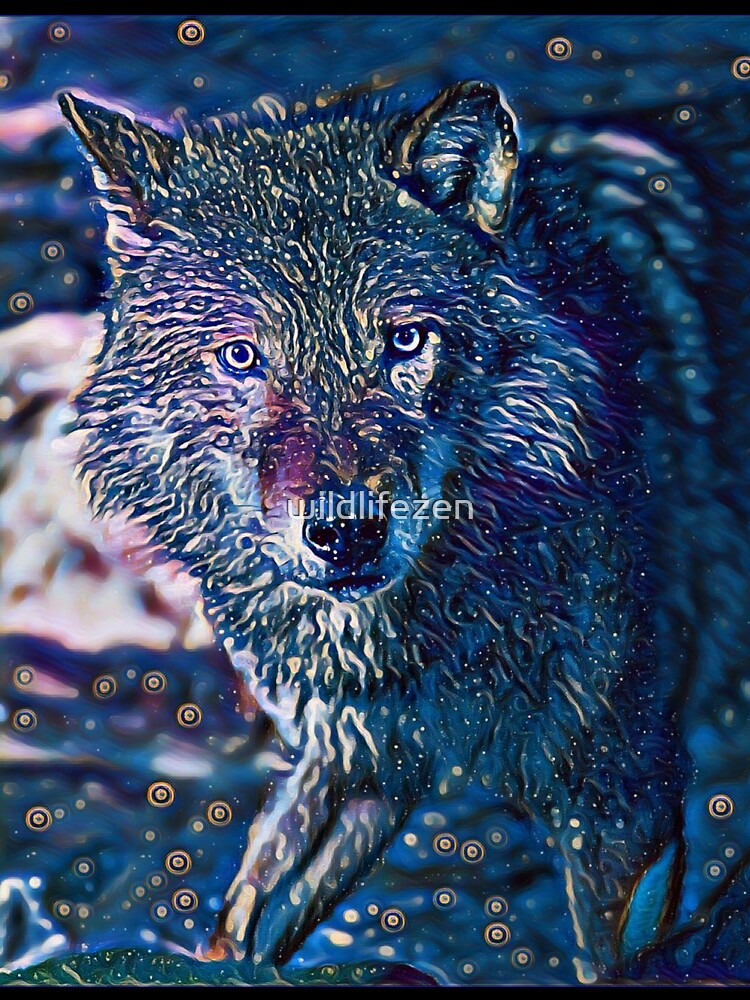 Galaxy Wolf Painting by wildlifezen