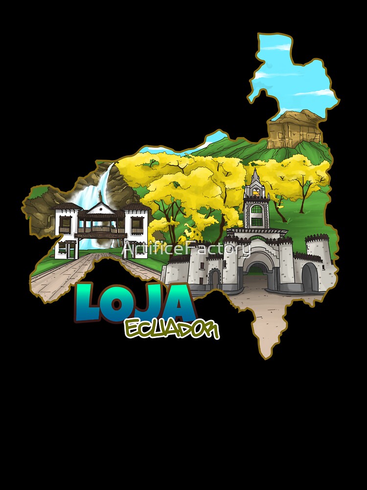 Loja Ecuador: Hand-Drawn Map & Cultural Landmarks by ArtificeFactory