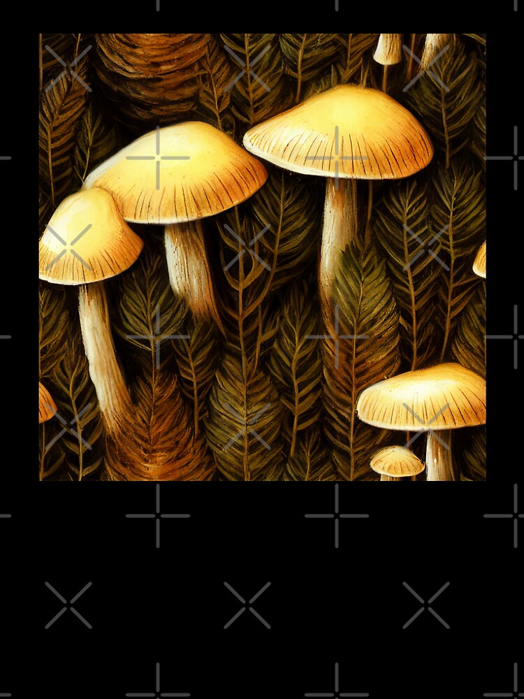 Cottagecore mushrooms background by JinxedMonster